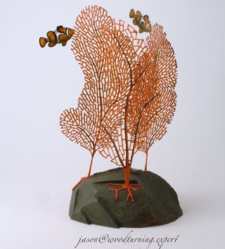 Gorgonian woodturned Coral Sculpture